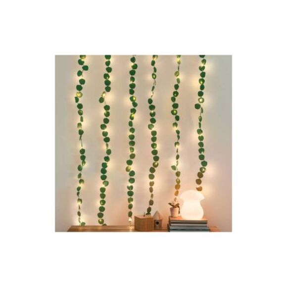 LED Eucalyptus Vine Curtain String Lights Warm White - West & Arrow: PVC - Picture 1 of 4